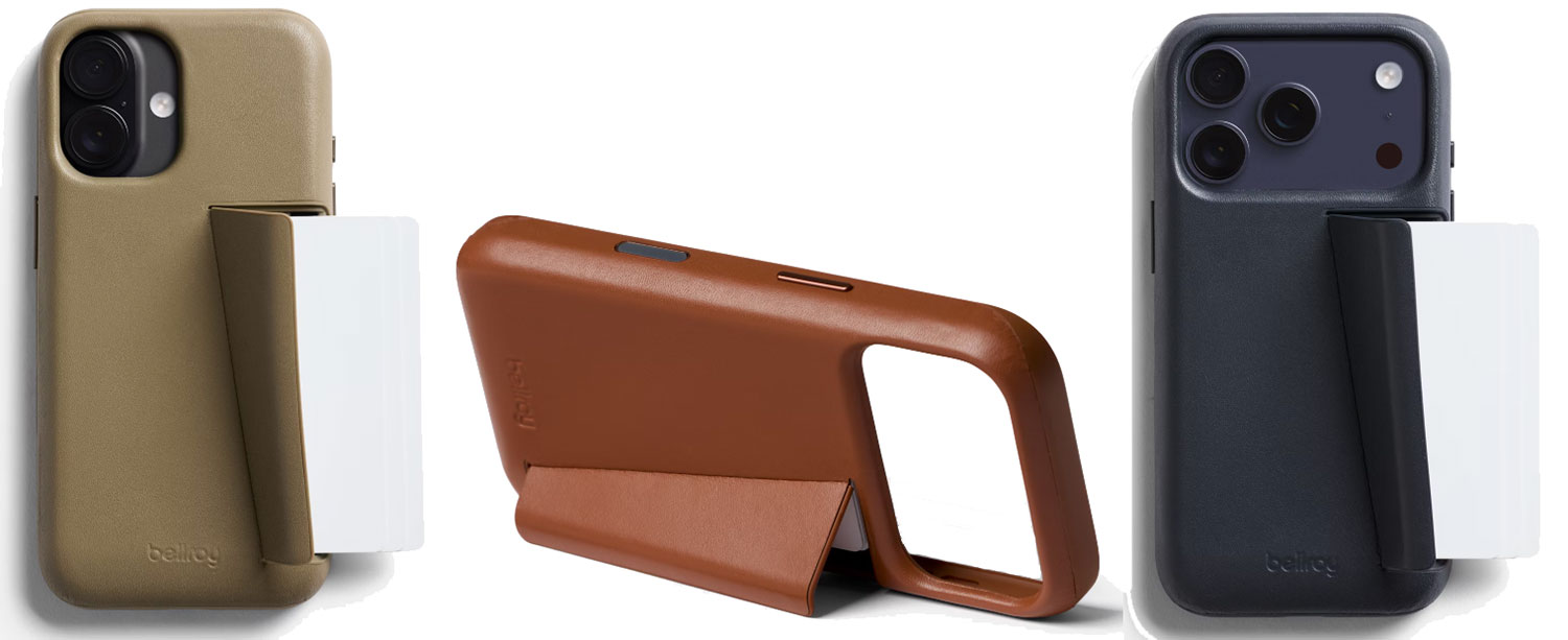 Bellroy Phone Case, 3 Card – Leather iPhone 17 wallets