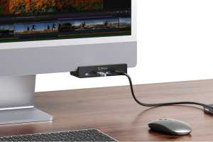 This clever $15 USB-C hub clamps to your monitor to reclaim your desk