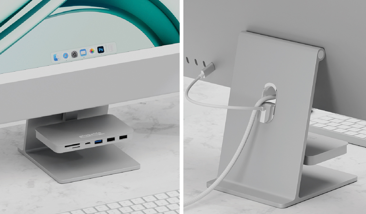 Plugable USB-C 6-In-1 Mounted Hub for 24in iMac