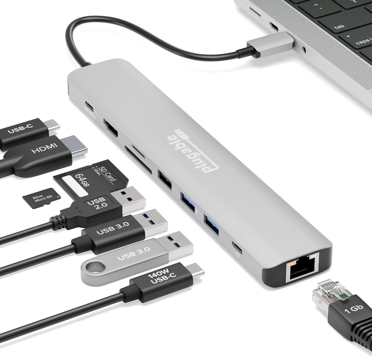 Plugable 9-in-1 USB-C Hub Multiport Adapter