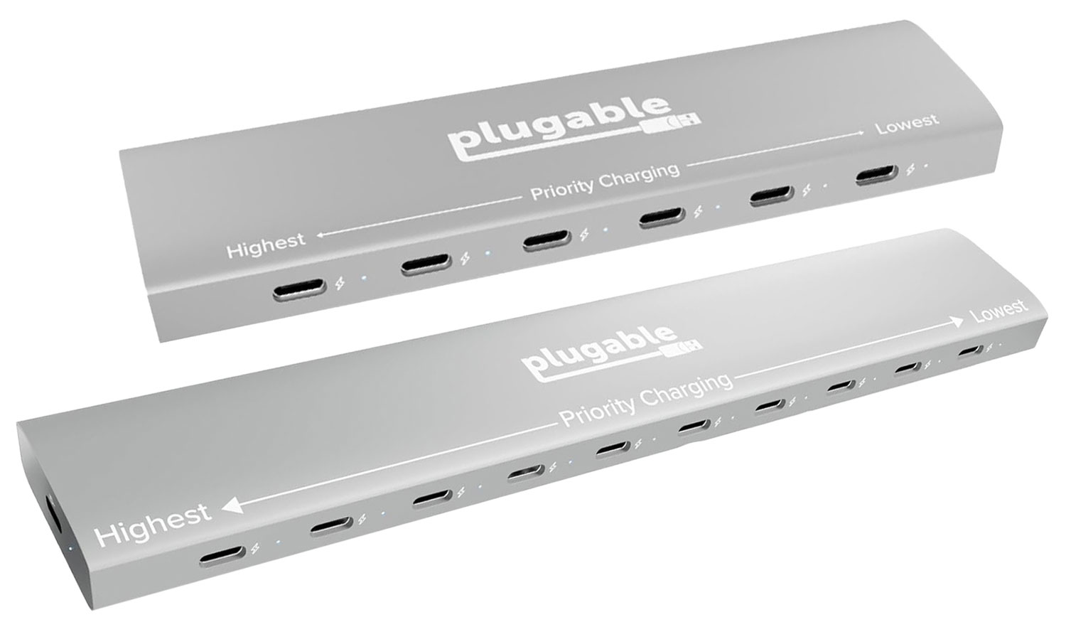 Plugable 6-port or 10-port USB-C Chargers
