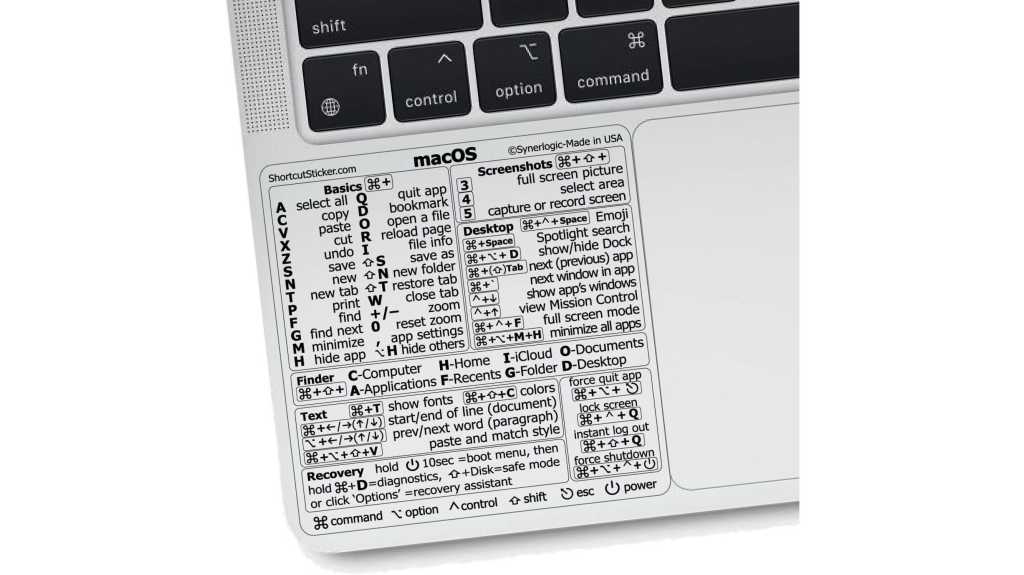 Synerlogic Mac OS Shortcuts sticker